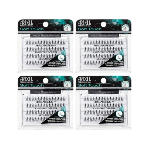 Ardell False Eyelashes Soft Touch Individuals Knot-Free Medium Black 4 Pack