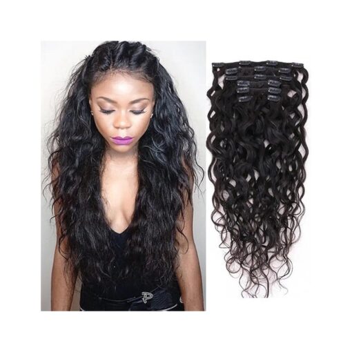 Natural Curly Clip in Human Hair Extensions for Black Women Natural Wave Real Human Remy Hair Clip in Extension for African American Natural Hair Extensions Clip ins 7Pcs/Set 120Gram ( 20inch )