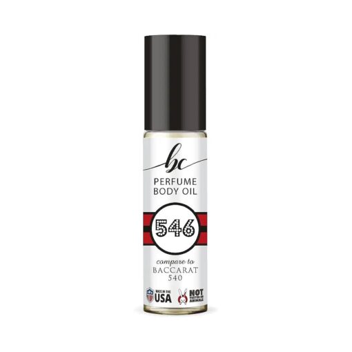 BC Perfume 546 Inspired by Maison Francis Baccarat 540 For Women & Men Replica Fragrance Body Oil Dupes Alcohol-Free Sample Travel Size Concentrated Long Lasting Roll-On 0.3 Fl Oz/10ml