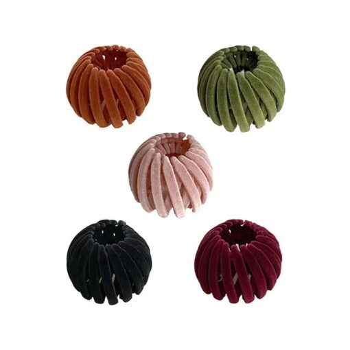 Bird Nest Hair Clips Ponytail Holder Bun Maker Hair Claw Clamps Hair Loops Hair Bands Hair Accessories ( 5 pcs )