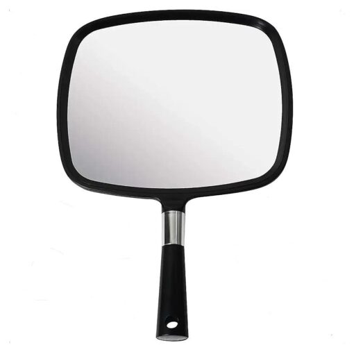 MIRRORVANA Large Hand Mirror with Comfy Handle - Black Portable Handheld Mirror - 9" x 13"