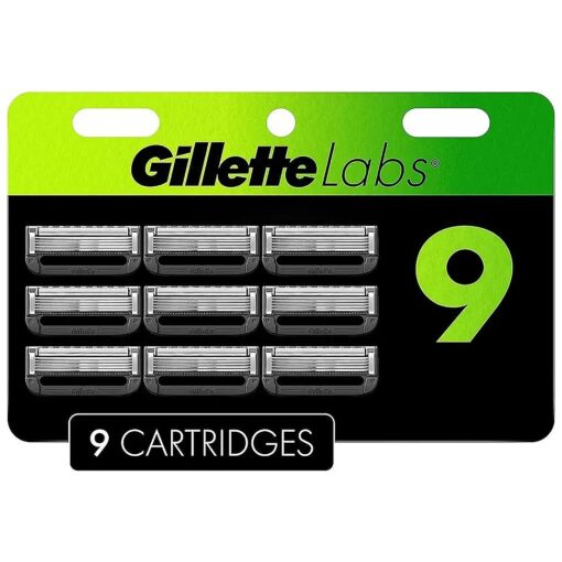 Gillette Labs Razor Blade Refills, Compatible with Gillette Labs with Exfoliating Bar by Gillette and Heated Razor, 9 Refills