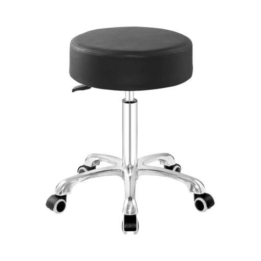 Height Adjustable Rolling Stool with Wheels and Extra Large Seat for Ultimate Comfort for Salon, Studio, Shop, Kitchen