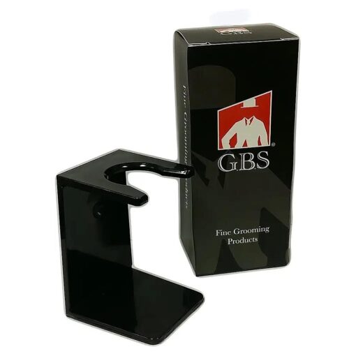 G.B.S Black Acrylic Shaving Brush Drip Stand Compatible with Brushes 19 mm Knot to 26, Black