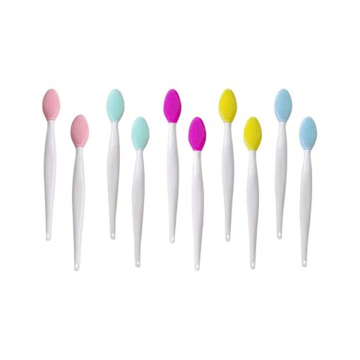 10 PCS Silicone Exfoliating Lip Brush, Lip Exfoliating Brush, Lip Exfoliator Brush, Lip Scrub Brush, Double-Sided Silicone Exfoliating Lip, Lip Scrubber Tool for Smoother and Fuller Lip Appearance