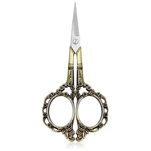 Professional Manicure Scissors, EBANKU Vintage Stainless Steel Cuticle Precision Beauty Grooming for Nail, Facial Hair, Eyebrow, Eyelash, Nose Hair ( Bronze )