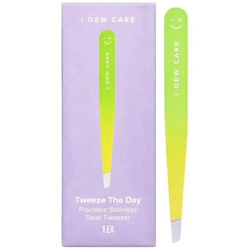 I DEW CARE Tweeze The Day | Precision Slant Tip Multi-functional Stainless Steel 3.8" Tweezers | Professional Beauty Tools | Korean Skincare