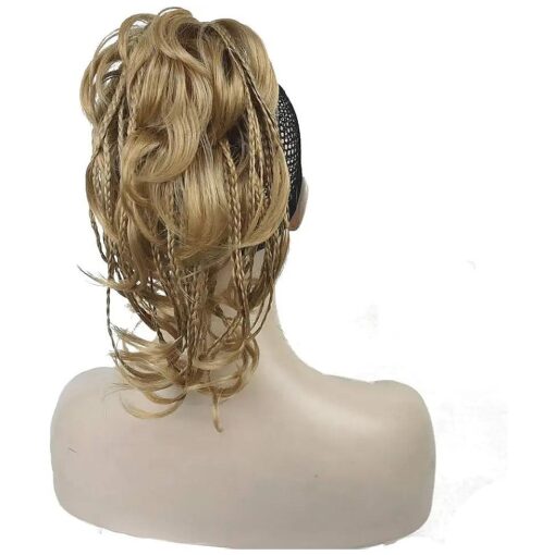 Wiginway Messy Style Ponytail Hair Extension Handmade Braid Synthetic Hair-Piece with Jaw Claw Clip ( Light Butterscotch )