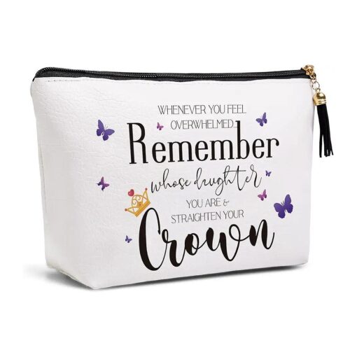 Women Gifts from Mom Dad Inspirational Gifts for Women Best Gift Idea for Women Birthday Christmas Graduation Motivational Makeup Bag Travel Toiletries Bags for Women in Law Teens Women Sister