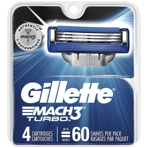 Gillette Mach3 Turbo Cartridges, 4 Count