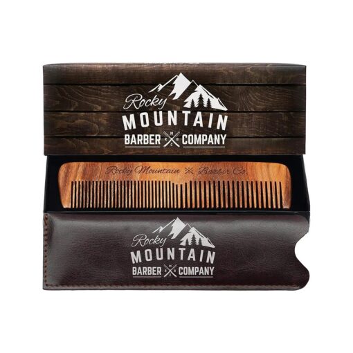 Hair Comb - Wood with Anti-Static & No Snag with Fine and Medium Tooth for Head Hair, Beard, Mustache with Premium Carrying Pouch in Design in Gift Box