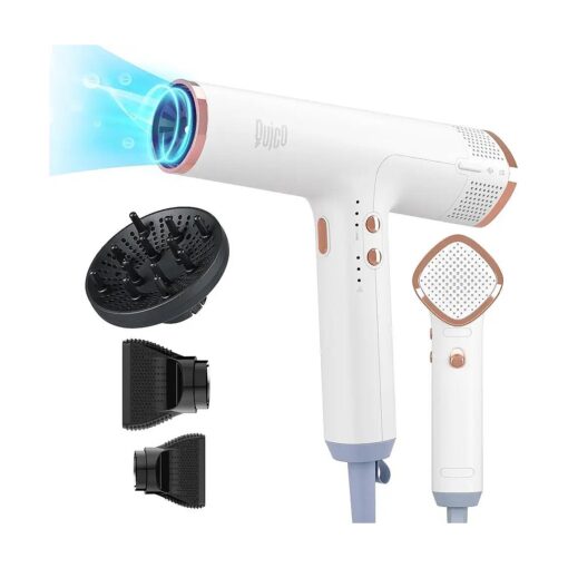 1875W High-Speed Professional Hair Dryer with Diffuser, Quico Powerful Blow Dryer with 110000 RPM Motor, Faster Salon Ionic Hair, Adjustable Temp and Speed, Portable Hair Dryer for Home Travel, Gifts