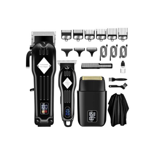 Hair Clippers for Men, Beard Trimmer & Hair Trimmer & Electric Foil Shavers Razor Kit, Hair Cut Machines Men 's Beard Grooming Kit for Home, Barber ( Black )