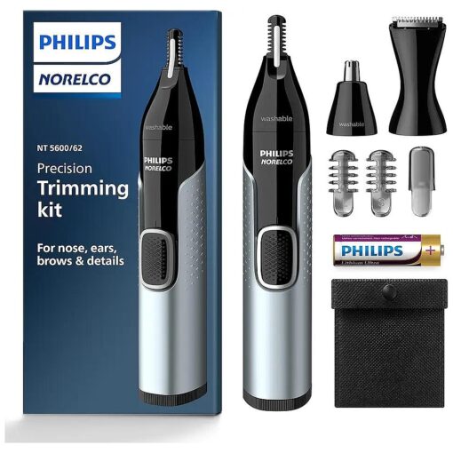 Philips Norelco Nose Trimmer 5000 for Nose, Ears, Eyebrows Trimming Kit, NT5600/62