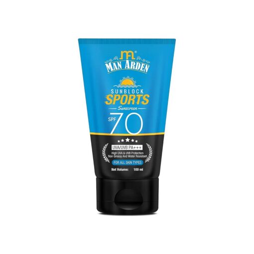 Sun Block Sports Sunscreen SPF 70, For All Skin Types, UVA/UVB PA+++, High UVA & UVB Protection Non Greasy And Water Resistant, 100 ml