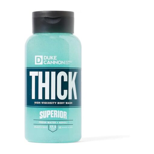 THICK High-Viscosity Body Wash for Men Superior - Premium Ingredients, Plant-Based Thickeners, Superior Lather, Natural Exfoliate, 17.5 Fl Oz