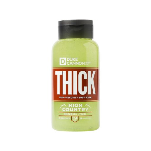 THICK High-Viscosity Body Wash for Men High Country - Premium Ingredients, Plant-Based Thickeners, Superior Lather, Natural Exfoliate, 17.5 Fl Oz