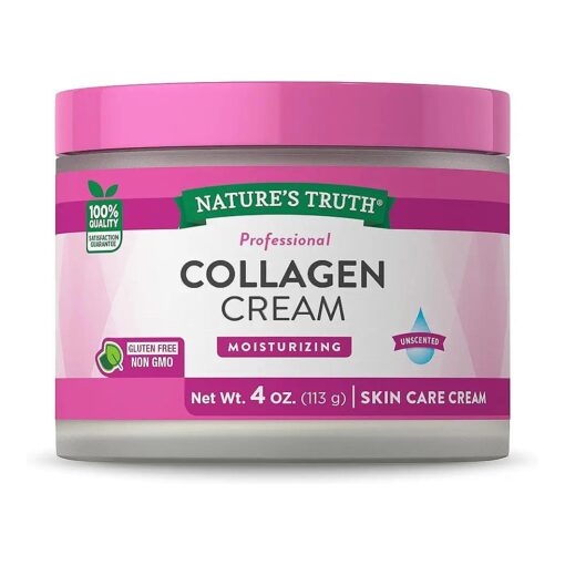 Collagen Cream | 4 oz | Professional Strength | Paraben & SLS Free, Gluten Free | For Face and Body | by Nature 's Truth