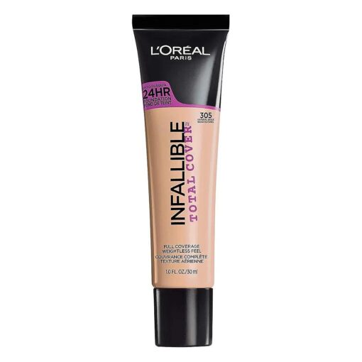 L'Oreal Paris Infallible Total Cover Foundation, Natural Beige, 1 fl ; oz .