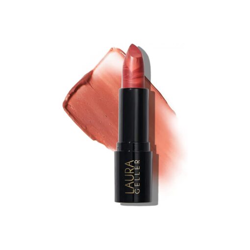 LAURA GELLER NEW YORK Italian Marble Sheer Lipstick - Peach Bellini - Hydrating & Lightweight - Vitamin E & Caster Seed Oil - Cream Finish