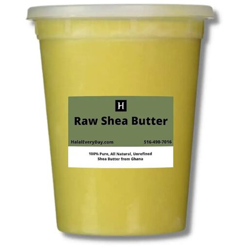 HalalEveryDay Raw Unrefined Grade A Soft and Smooth African Shea Butter from Ghana - Amazing quality and consistency - comes in a 32 oz Jar - Total weight approximately 24 oz