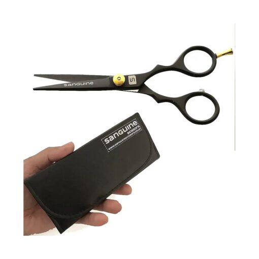 Professional Mustache Scissors, Beard Trimming Scissors, Japanese Moustache Scissors - Extremely Sharp - 5" ( 13cm ) + Presentation Case, Comb and Tip Protector