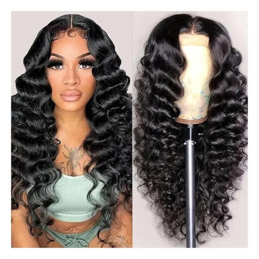 Deep Wave Lace Front Wigs Human Hair 200 Density Glueless Wigs for Women 13x4 HD Transparent Lace Front Wigs Pre Plucked with Baby Hair ( 22 Inch, Deep Wave Wigs )