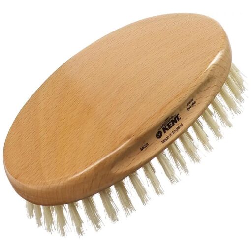 Kent MG3 Finest Men 's Hair Brush & Beard Brush for Skin Care - 100 % Natural White Boar Bristle Brush for Mens Grooming, Scalp Brush, 360 Wave, and Beard Straightener For Men 's Hair Care