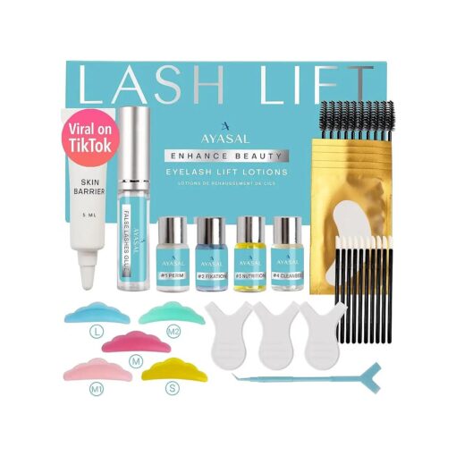 Lash Lift Kit, Upgraded Eyelash Lift Kit, Professional Semi-Permanent Eyelash Perm Kit, Lasting for 6 Weeks, Suitable for Salon & Home Use