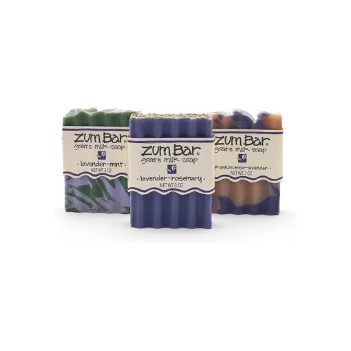 Indigo Wild Zum Bar Goat 's Milk Soap - Lavender Blends - Frankincense-Lavender, Lavender-Rosemary, Lavender-Mint - 3 oz ( 3 Pack )