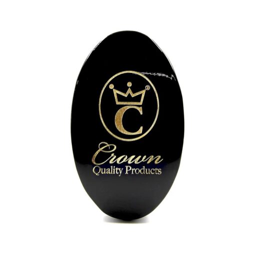 Crown Quality Products `` The Original" Curved Wave Brush - Onyx Black Body, Gold Engraved Logo Medium, Mixed Boar Bristle Hairbrush