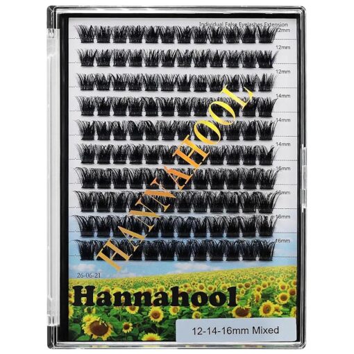 10Rows, Large Pack Grafting Mixed 10-12-14-16mm/14-16-18mm/12-14-16mm Wide Stem Cluster Eyelashes D Curl Individual False Eyelashes Home DIY Eye Lashes Extensions ( mixed 12-14-16mm )