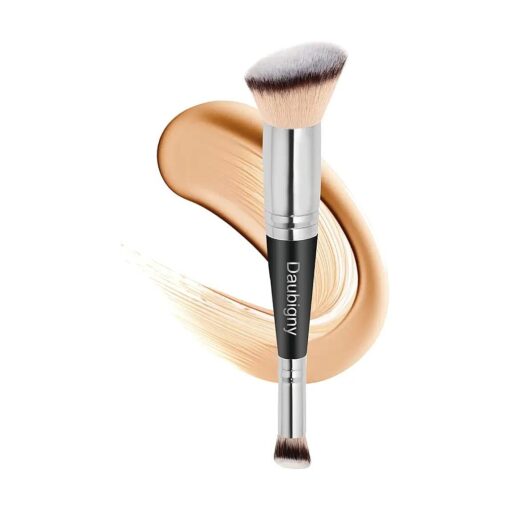 Makeup Brushes Daubigny Makeup BrushDual-ended Angled Foundation Brush Concealer Brush Perfect for Any Look Premium Luxe Hair Rounded Taperd Flawless Brush Ideal for Liquid, Cream, Powder, Blending ,