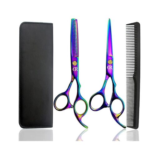 Professional Hair Cutting Shears Set,6 Inch Barber Hair Cutting Scissors Kit, Hairdressing Thinning Shears for Hair Cutting, Sharp Blades Haircut Scissors Kit for Women/Men/Kids 420c Stainless Steel