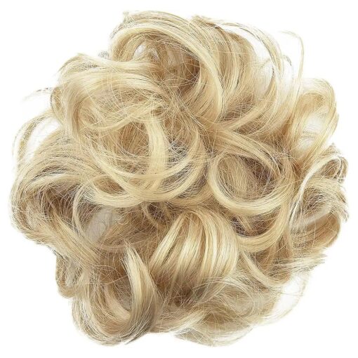 CAISHA Messy Scrunchie Bun Voluminous Wavy Hairpiece Heat-resistant Synthetic Fibres Blond Mix G28A