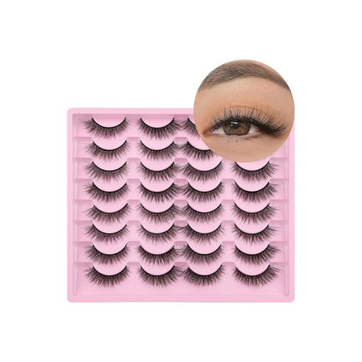 Lashes Natural Look Wispy Fasle Eyelashes 12mm Short Faux Mink Eyelashes Cat Eye Fluffy Strip Lashes Pack by Zegaine 16 Pairs