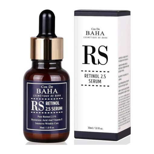 Retinol 2.5 % Solution Facial Serum with Vitamin E - Facial Crepe Erase, Age Spot Remover, High Strength Solution for Face without a Prescription, 1 Fl Oz ( 30ml )