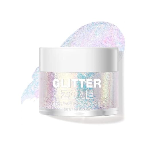 BestLand Holographic Body Glitter Gel - Cosmetic-Grade, Christmas Glitter Makeup for Face, Body, and Hair, Safe and Easy to Use, Perfect for Festivals Parties, Vegan & Cruelty Free ( 02 Stardust Pink )