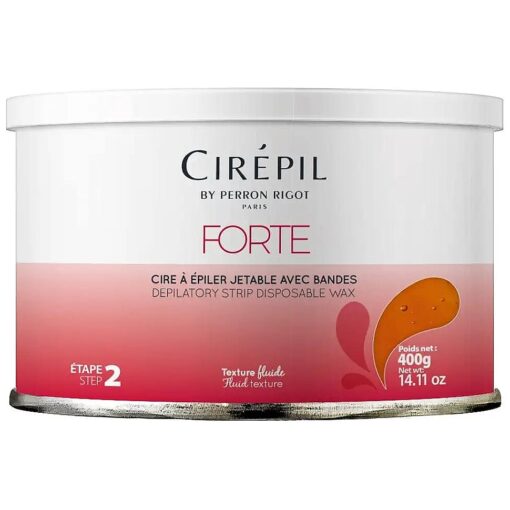 Cirepil - Forte - 400g / 14.11 oz Wax Tin - Unscented - Honey Texture - Perfect for Large Areas - Best for Short, Coarse & Stubborn Hair - Strips Needed