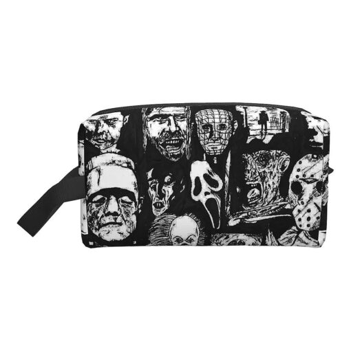 Women 's Cosmetic Bags Horror Icons Makeup Pouch Travel Toiletry Storage Bag