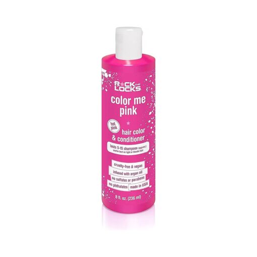 Rock The Locks Hair Color & Conditioner ( All in One Bottle ! ) Hot Pink Color Argan Oil to Promote Shine and Strength