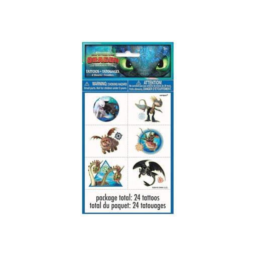 How To Train Your Dragon Party Temporary Tattoos | Assorted Designs | 24 Pcs