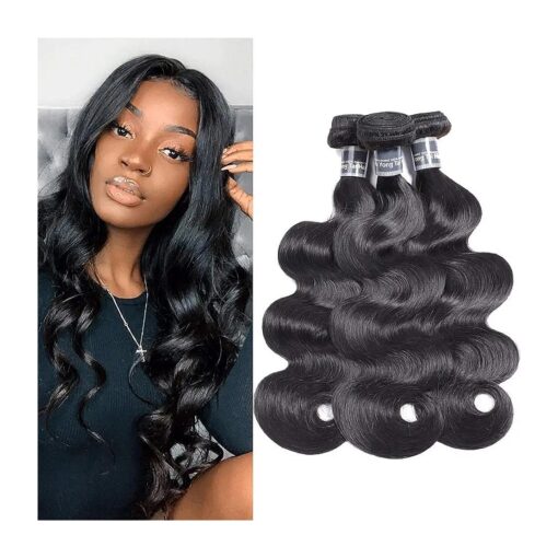 9A Brazilian Virgin Body Wave Human Hair Bundles 12 12 12 Inches Unprocessed Body Wave Hair Wavy Yuyongtai 1B Color Human Hair Extensions