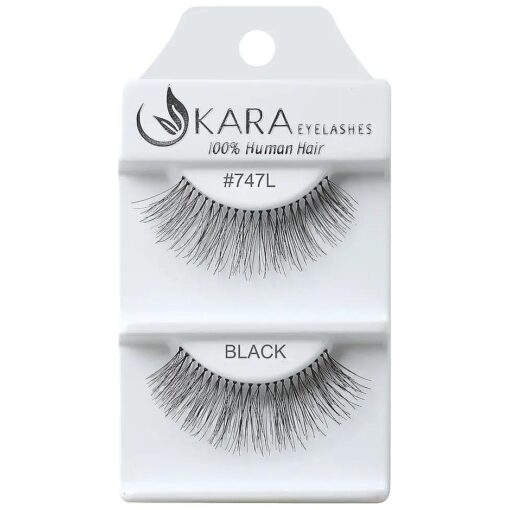 Kara Beauty Human Hair Eyelashes - 747L ( Pack of 12 )