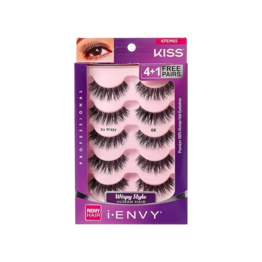 iENVY by KISS So WispyiENVY by KISS So Wispy Eyelashes 5 Pair Multi Pack ( KPEM65 ) ( 1 PACK ) Natural Wispy Style Made with Natural Hair