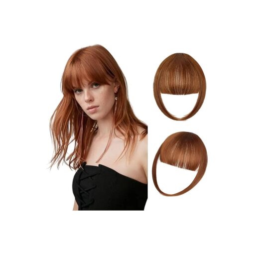 Clip in Bangs Hair Extensions Hair Clip on Wispy Bangs Hair Fake Bangs Clip in Human with Temples Hairpieces for Women Natural Wigs Bangs Clip