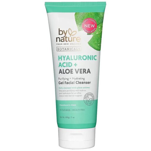 By Nature Hyaluronic Acid + Aloe Vera Facial Cleanser to Hydrate & Brighten Your Skin - Skincare from New Zealand - Premium Face Cleanser - 7oz