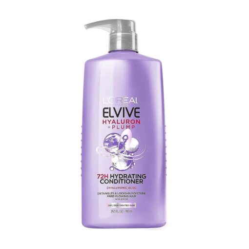 L'Oreal Paris Elvive Hyaluron Plump Hydrating Conditioner for Dehydrated, Dry Hair Infused with Hyaluronic Acid Care Complex, Paraben-Free, 26.5 Fl Oz