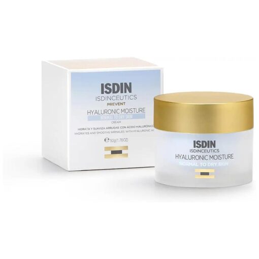 ISDIN Isdinceutics Hyaluronic Moisture Normal to Dry Skin Daily Face Moisturizer with Acid 1.76 Oz