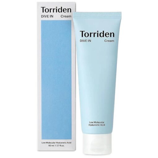 Torriden DIVE-IN Hyaluronic Acid Cream 2.71 fl oz | Facial Moisturizer for Sensitive, Oily Skin | Fragrance-free, Alcohol-free, Lightweight, No Colorants | Vegan, Clean, Cruelty-Free